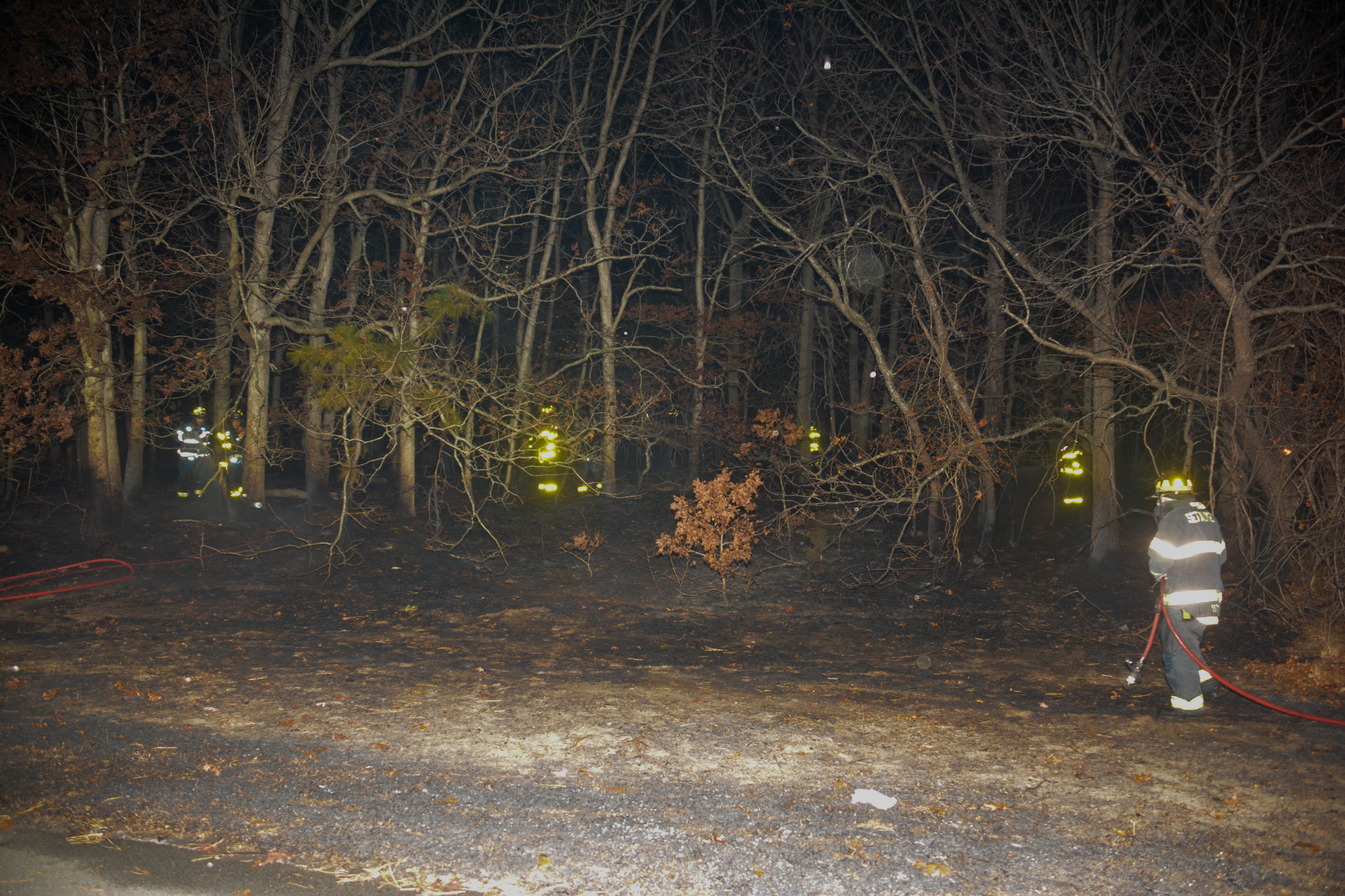 Setauket Firefighters Battle Brush Fire